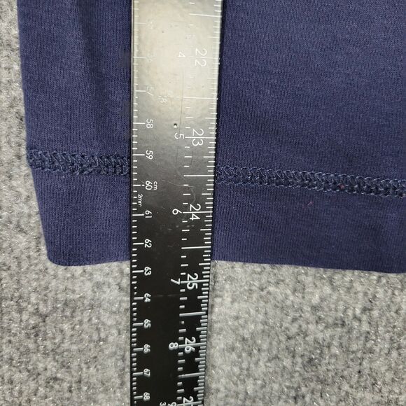 LAUREN RALPH LAUREN Blue Beaded Crest Striped Nautical Preppy Tee SIZE LARGE - Picture 8 of 11